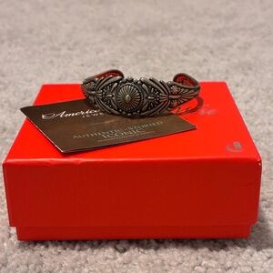 American West Silver Floral Cuff Bracelet